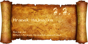 Hranek Hajnalka névjegykártya